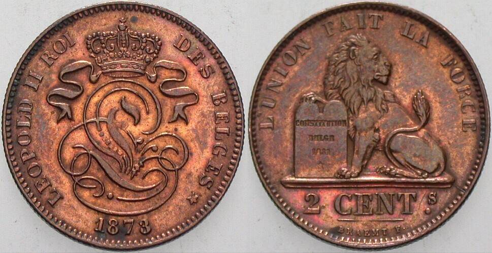 2 Centimes 1873 KM. 35.1 Sehr schön - vorzüglich
