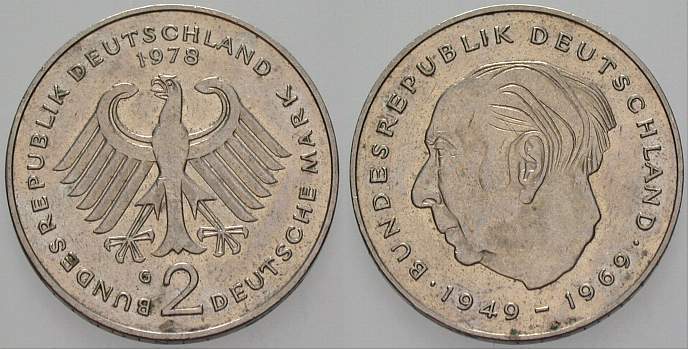 2 Deutsche Mark 1979 J. 407 sehr schön