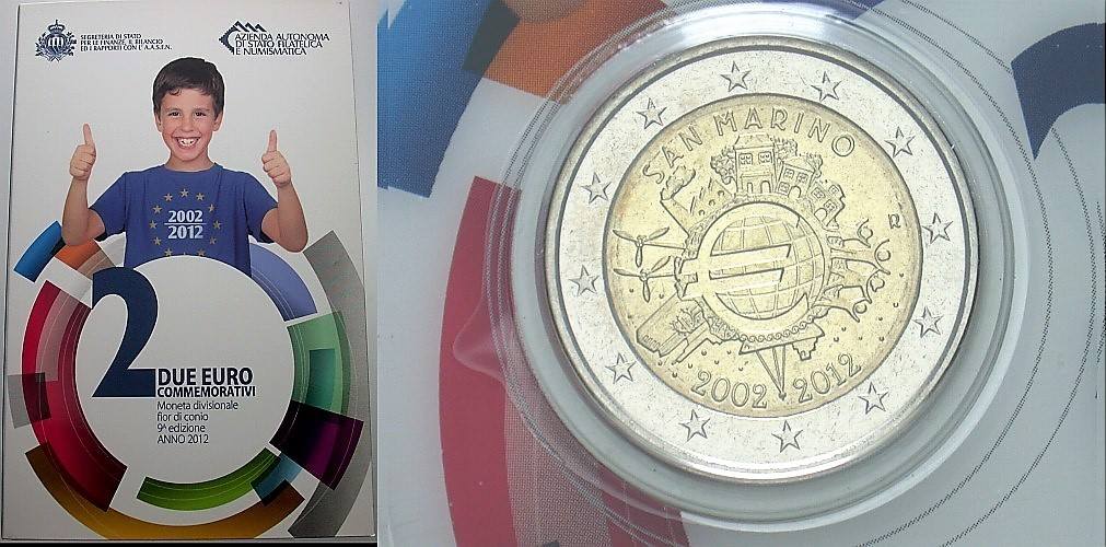 2 Euro 2012 Im Blister, Stempelglanz