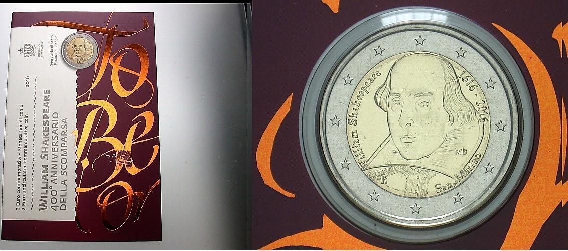 2 Euro 2016 Im Blister, Stempelglanz