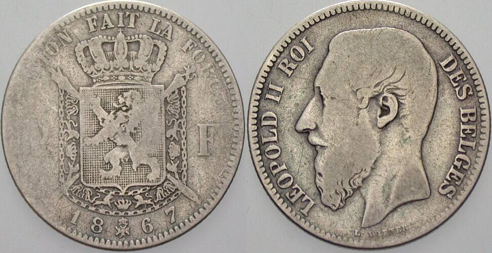 2 Franc 1867 KM. 30.1 Schön