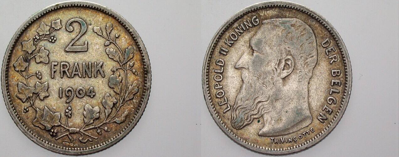2 Franc 1904 KM. 59 Sehr schön