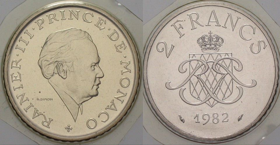 2 Francs 1982 KM. 157 Fast Stempelglanz
