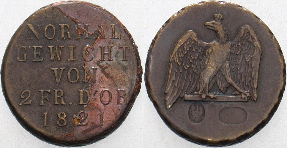 2 Friedrichs d´or, Normalgewicht 1821, geprägt 1826 bis 1855 Olding 509 Tewes 37 Sehr schön