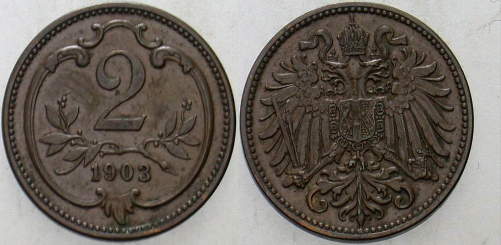 2 Heller 1903 Jl. 373 sehr schön