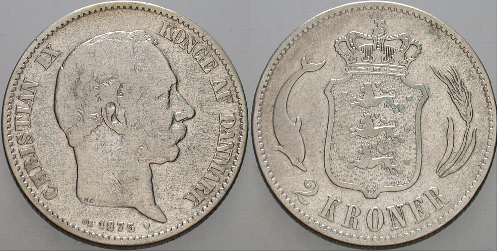 2 Kroner 1875 KM. 798.1 Schön - sehr schön