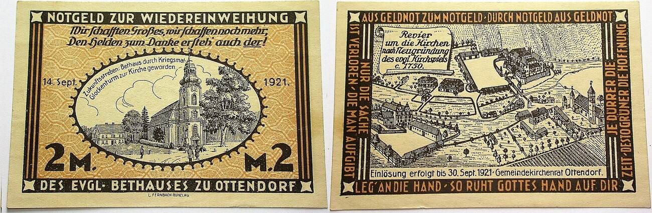2 Mark 14.9.1921-30.9.1921 Grabowski/Mehl 1038.1 Fast kassenfrisch