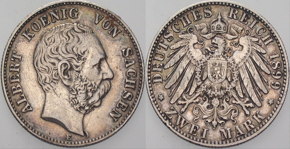 2 Mark 1899 J. 124 Sehr schön