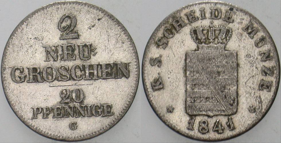2 Neugroschen 1841 Jaeger 83 AKS 106 Fast sehr schön