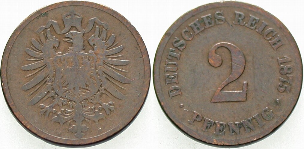 2 Pfennig 1875 J. 2 Schön