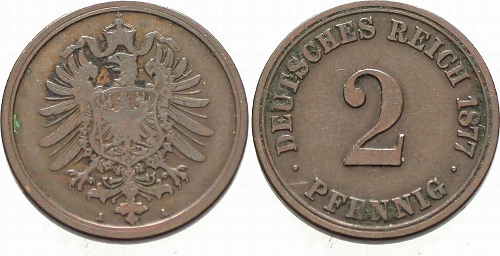 2 Pfennig 1877 J. 2 Schön - sehr schön