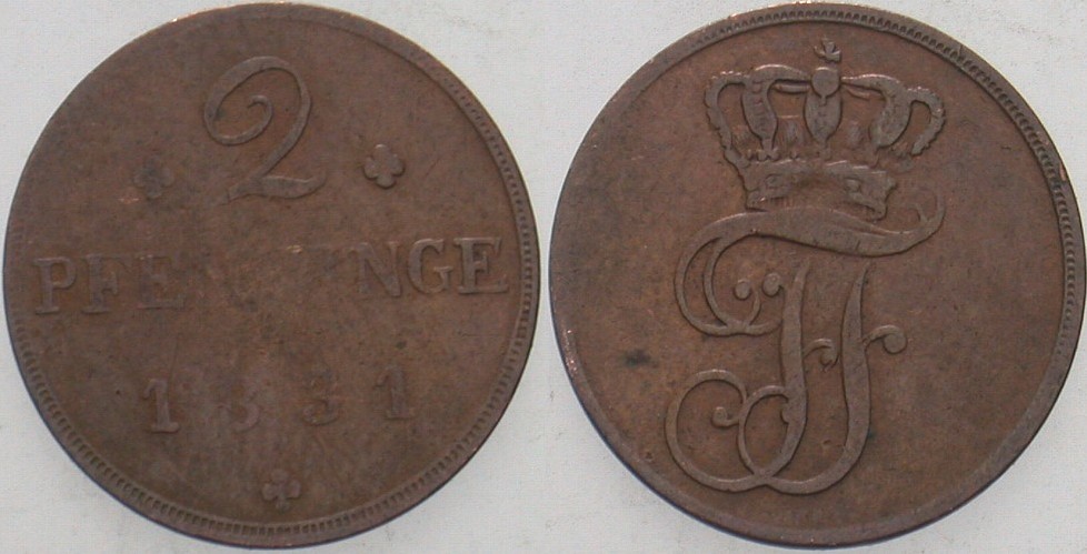 2 Pfennige 1831 Jaeger 39 AKS 27 Sehr schön/schön - sehr schön