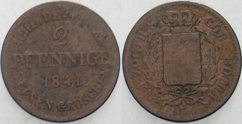 2 Pfennige 1841 Jaeger 267 AKS 94 Schön - sehr schön