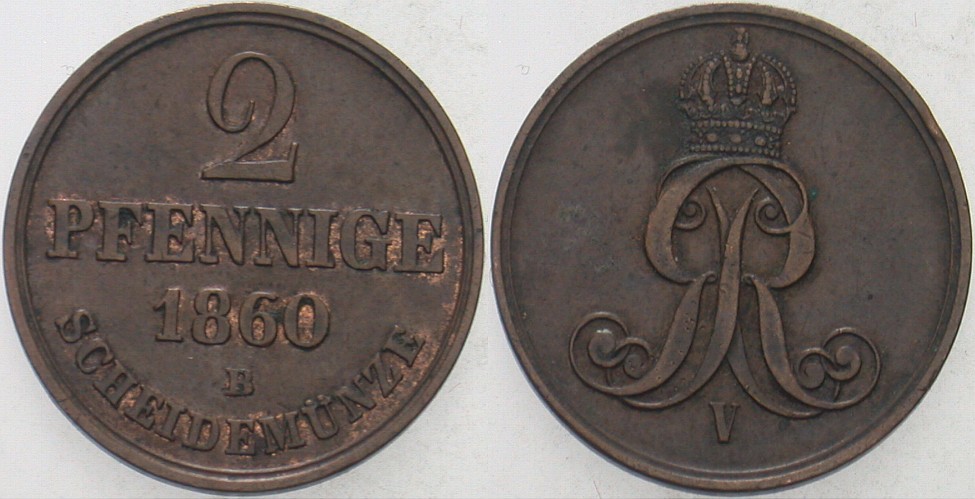 2 Pfennige 1860 Jaeger 91 AKS 153 Sehr schön - vorzüglich