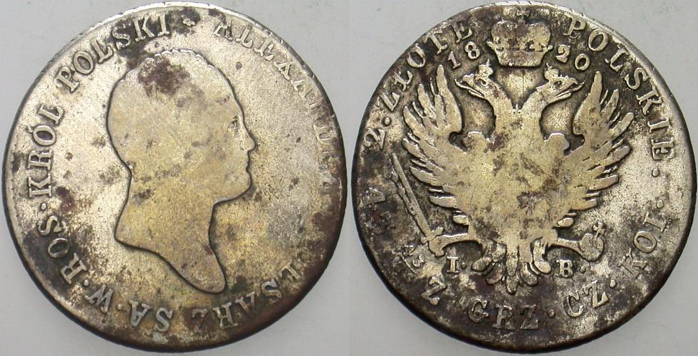 2 Zloty 1820 Bitkin 834 R Belag, fast sehr schön