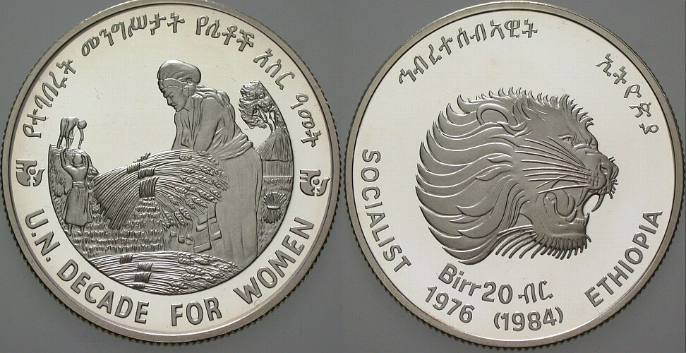 20 Birr 1984  Polierte Platte, verkapselt