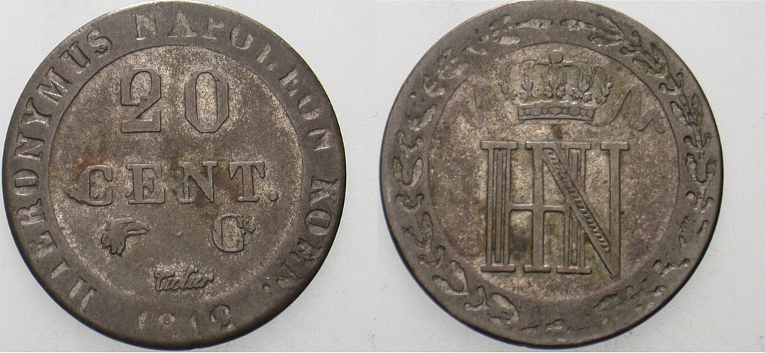 20 Centimes 1812 Jaeger 34 AKS 37 Sehr schön