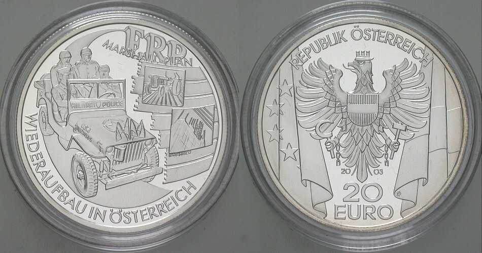 20 Euro 2003  Polierte Platte, verkapselt
