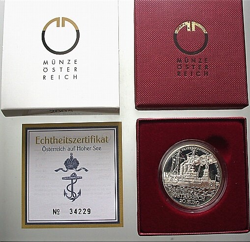 20 Euro 2005 Polierte Platte im Etui mit Zertifikat