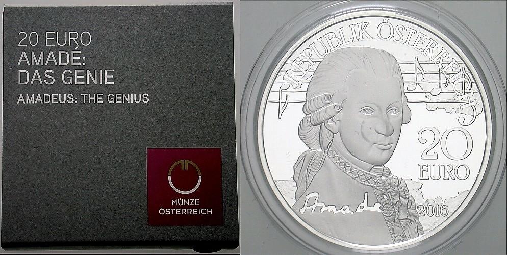 20 Euro 2016 Polierte Platte im Etui
