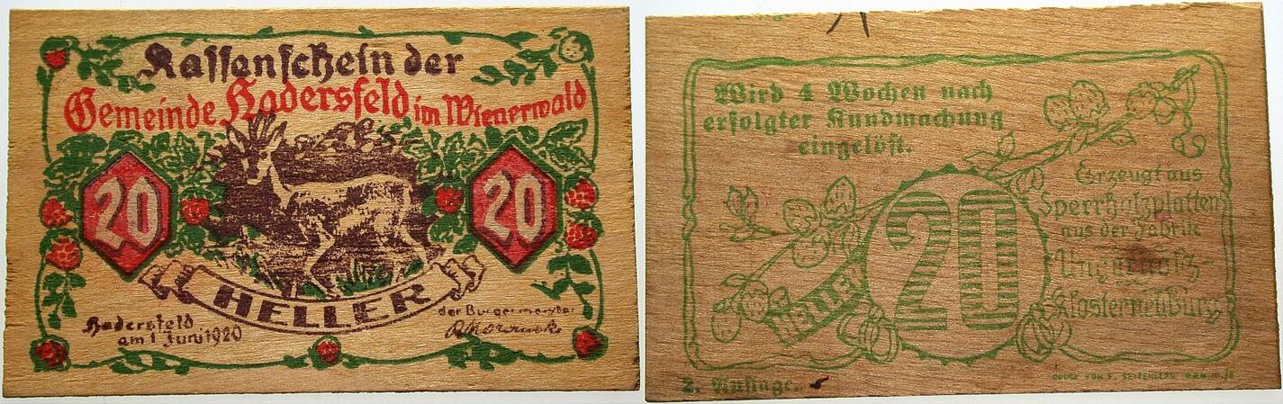 20 Heller 1.Juni 1920 Leicht gebraucht