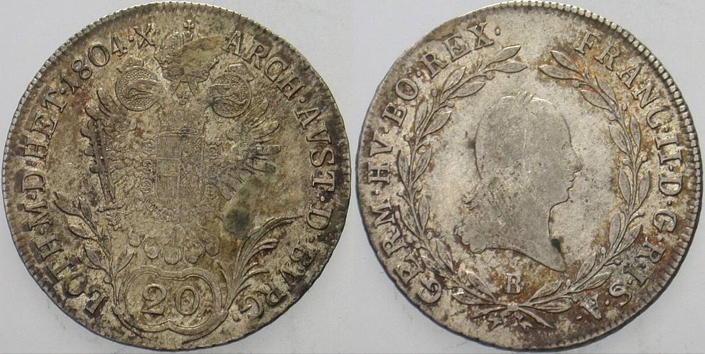 20 Kreuzer 1804 Jaeckel 196 Patina, sehr schön +