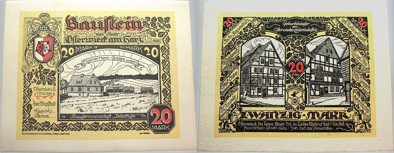 20 Mark 1.5.1922 Grabowski 350 a Fast kassenfrisch