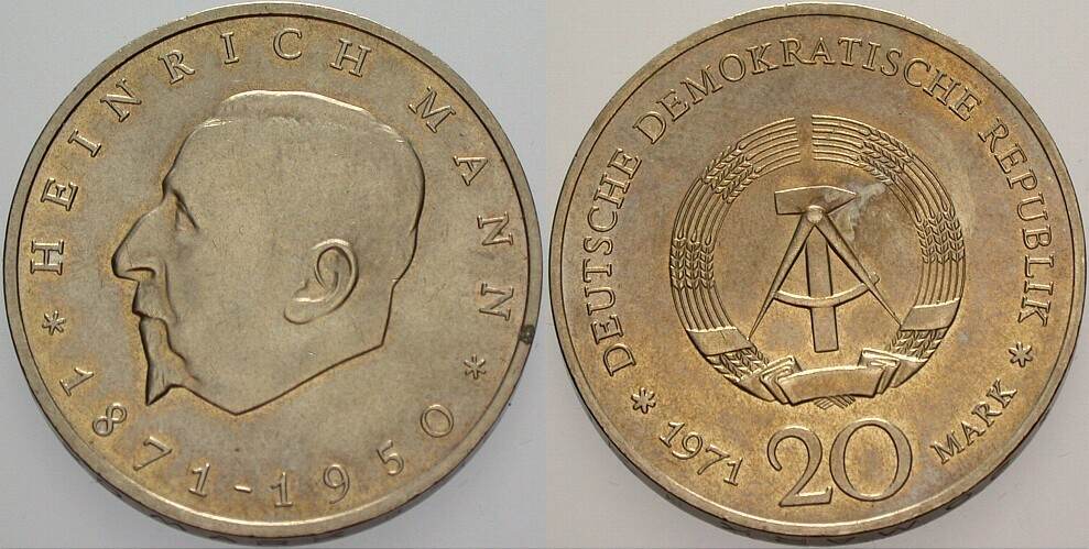 20 Mark 1971 J. 1531 Vorzüglich
