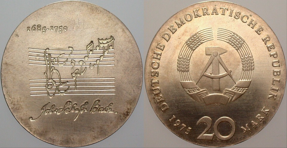 20 Mark 1975 J. 1555 P1 Vorzüglich - Stempelglanz