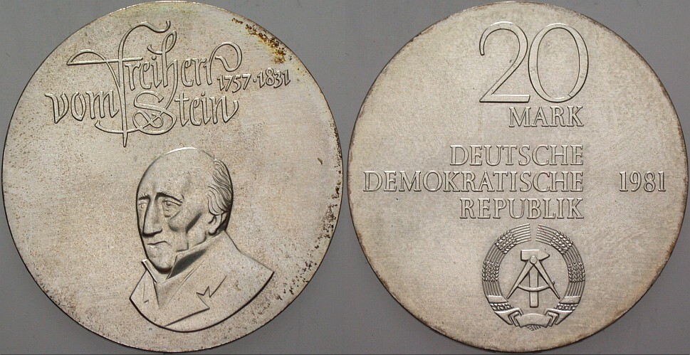 20 Mark 1981 J. 1579 Stempelglanz, leichte Patina