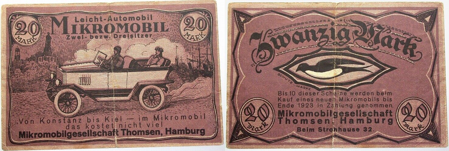 20 Mark o.J Grabowski/Mehl 558 Gebraucht, Knickfalte