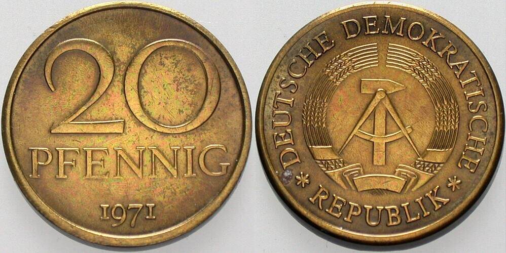 20 Pfennig 1971 J. 1511a Sehr schön