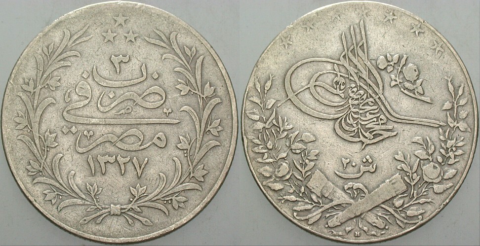20 Qirsh 1327/3 KM 310 Fast sehr schön