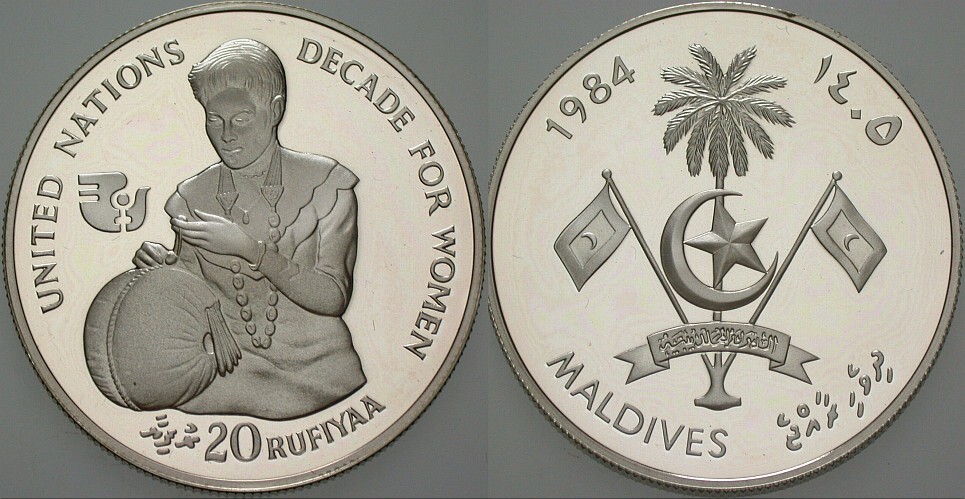 20 Rufiyaa 1984  Polierte Platte, verkapselt