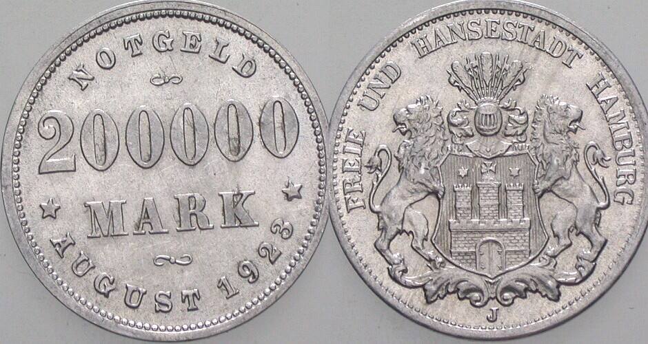 200.000 Mark 1923 J. N.33 Vorzüglich