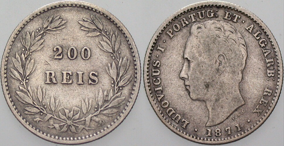 200 Reis 1871 KM 512 Sehr schön