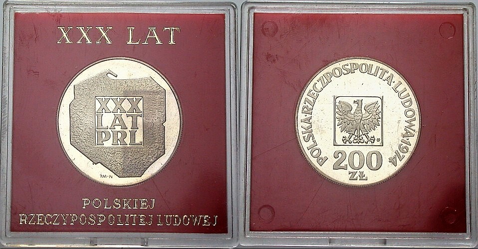200 Zloty 1974 Fischer K029 Patina, Polierte Platte