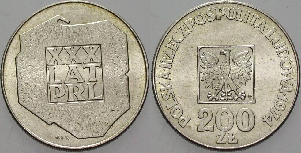 200 Zloty 1974 Fischer OB 103 Vorzüglich - Stempelglanz