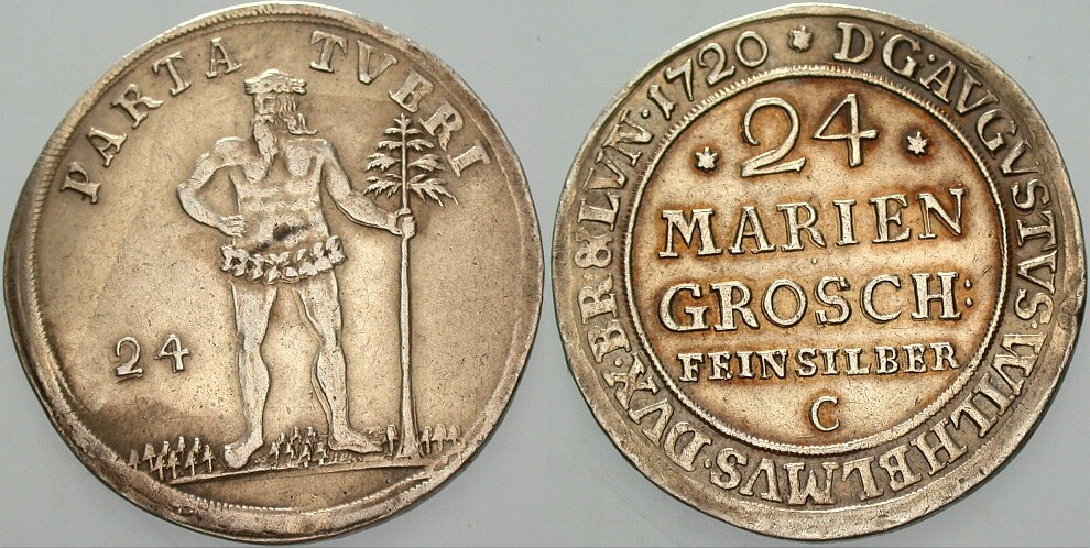 24 Mariengroschen 1720 Welter 2383 Patina, wz. Rdf., sehr schön - vorzüglich