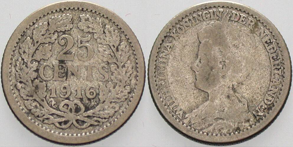 25 Cent 1916 KM 146 Schön - sehr schön