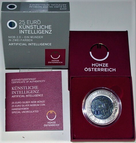25 Euro 2019 Handgehoben im Etui mit Zertifikat