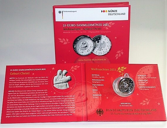25 EURO 2021  Polierte Platte im Blister