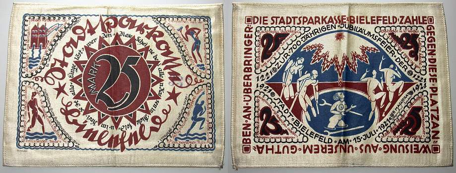 25 Mark 15.7.1921 Grabowski 20b Grasser/Pick 17a. Geknickt, gebraucht