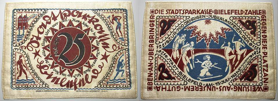 25 Mark 15.7.1921 Grabowski 21a Grasser/Pick 17b. Leicht gebraucht