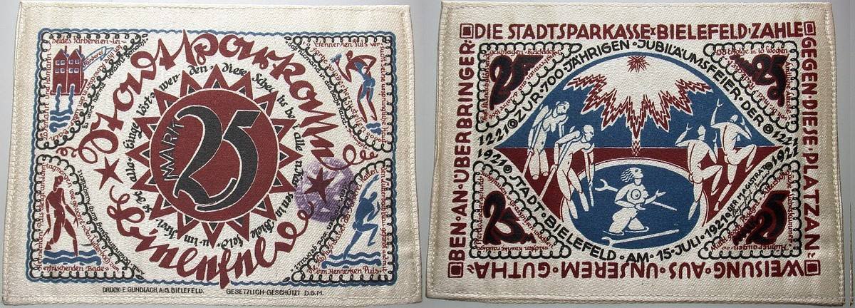 25 Mark 15.7.1921 Grabowski 21c Grasser/Pick 17b. Kassenfrisch
