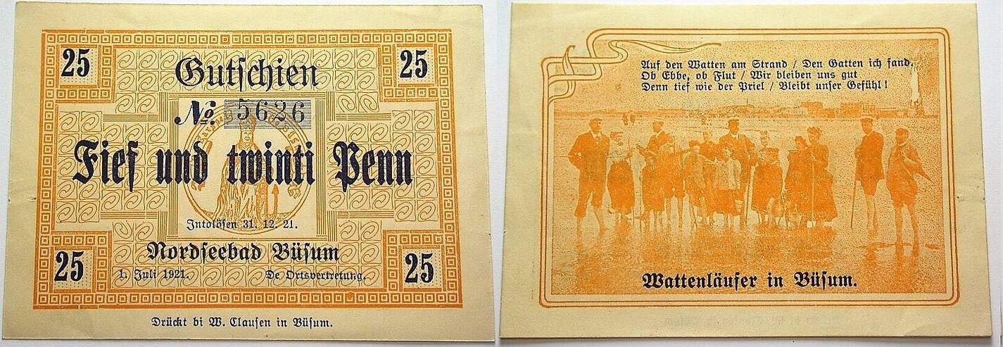 25 Pfennig 1.7.1921-31.12.1921 Grabowski/Mehl 202.1 Fast kassenfrisch
