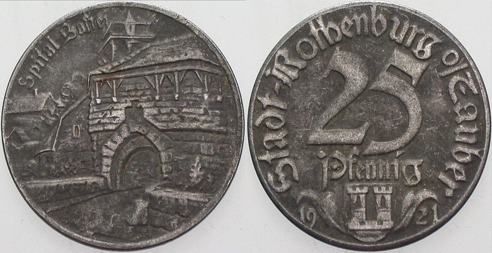 25 Pfennig 1921 Pfennig, darunter Wappen Menzel 22013.10 Sehr schön