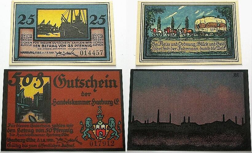 25 + 50 Pfennig 1.8.1921 Grabowski/Mehl 579.1 Fast kassenfrisch