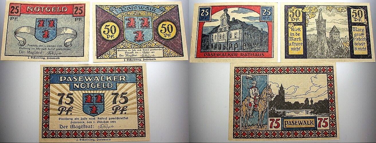 25 + 50 + 75 Pfennig 01.10.1921 Grabowski/Mehl 1049.1 Kassenfrisch