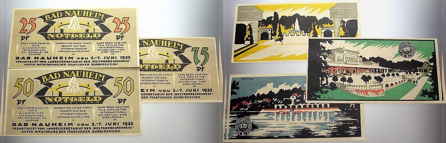 25 + 50 + 75 Pfennig 2.-7.6.1922 Grabowski/Mehl 924.1 Fast kassenfrisch